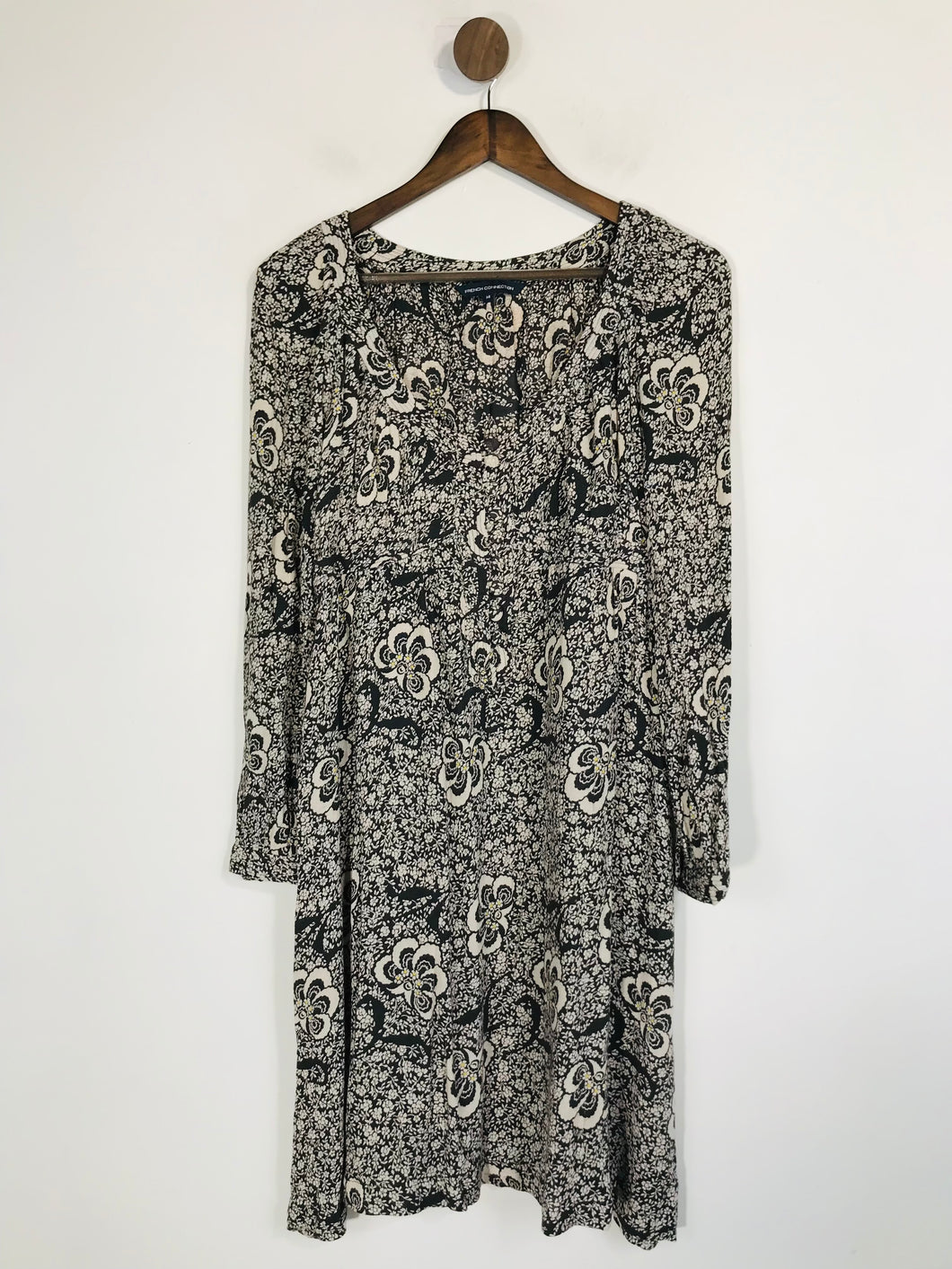French Connection Women's Floral Long Sleeve A-Line Dress | UK14 | Multicoloured