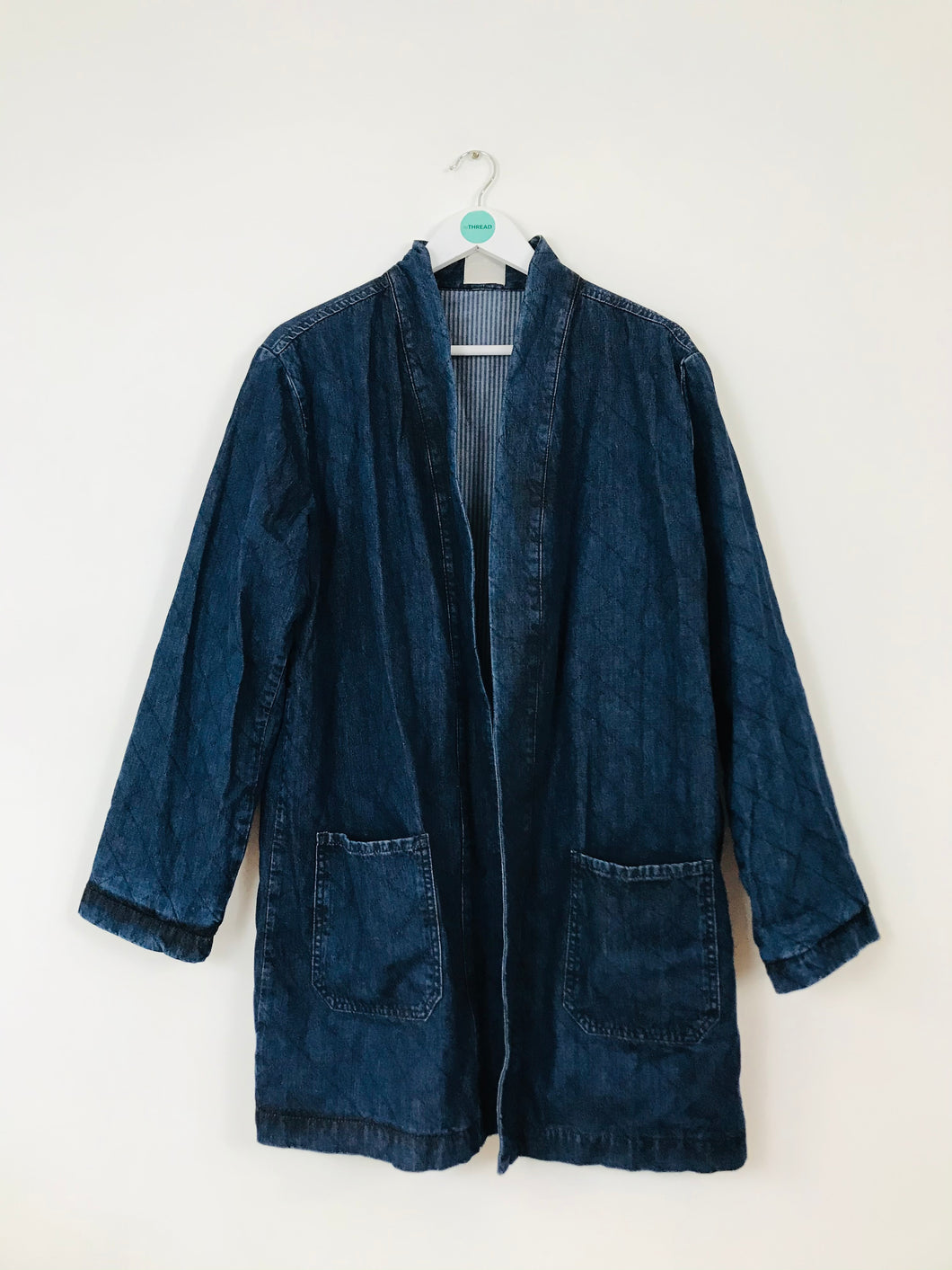 Yaya Womens Denim Overcoat Jacket | L | Blue