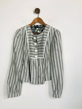 Load image into Gallery viewer, AnnaRita N Women&#39;s Floral Striped Blazer Jacket | 46 | Grey
