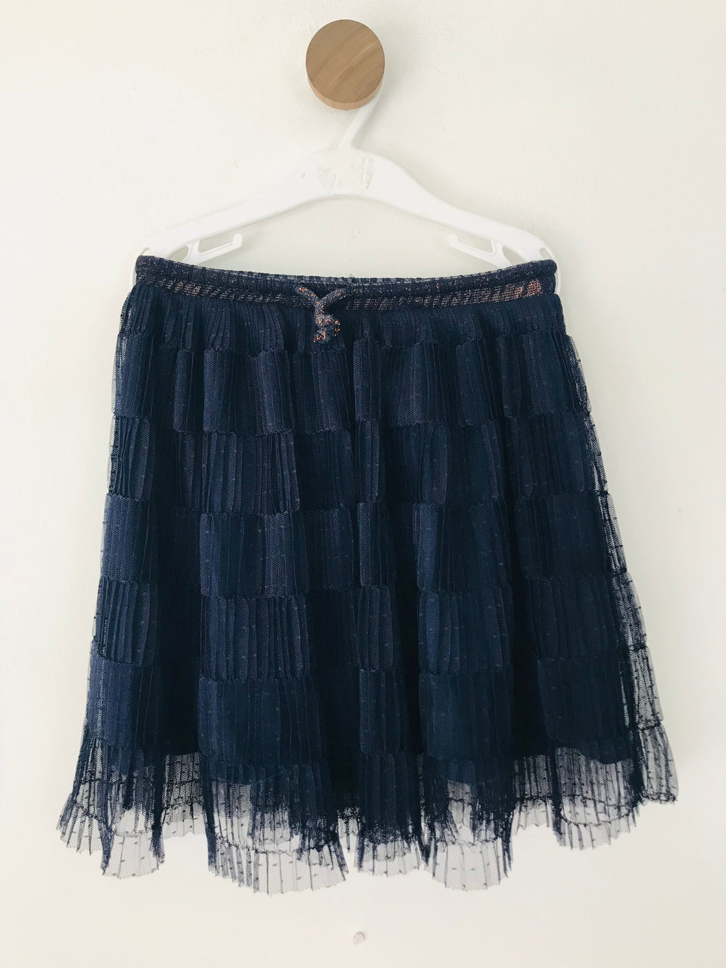 Mango Kid's Pleated Tulle Tutu A-Line Skirt | L | Blue