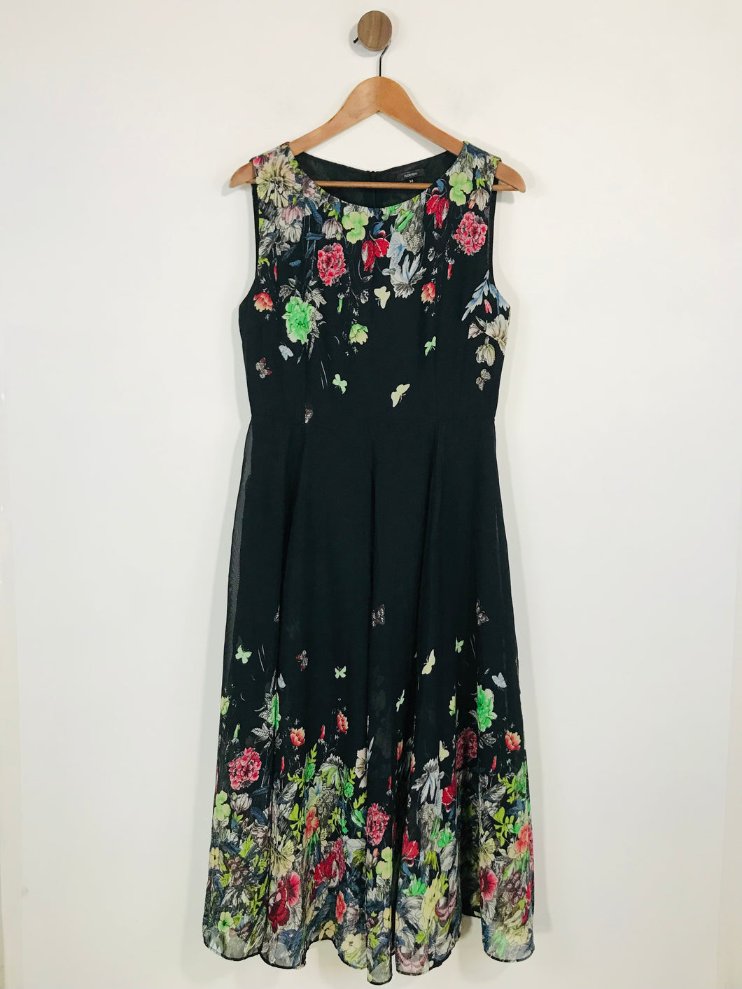 Floryday Women's Floral Midi Dress | M UK10-12 | Black