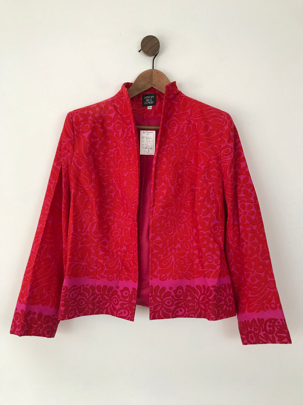 Antony Leigh Dower Women's Floral Patterned Blazer Jacket | UK14 | Red