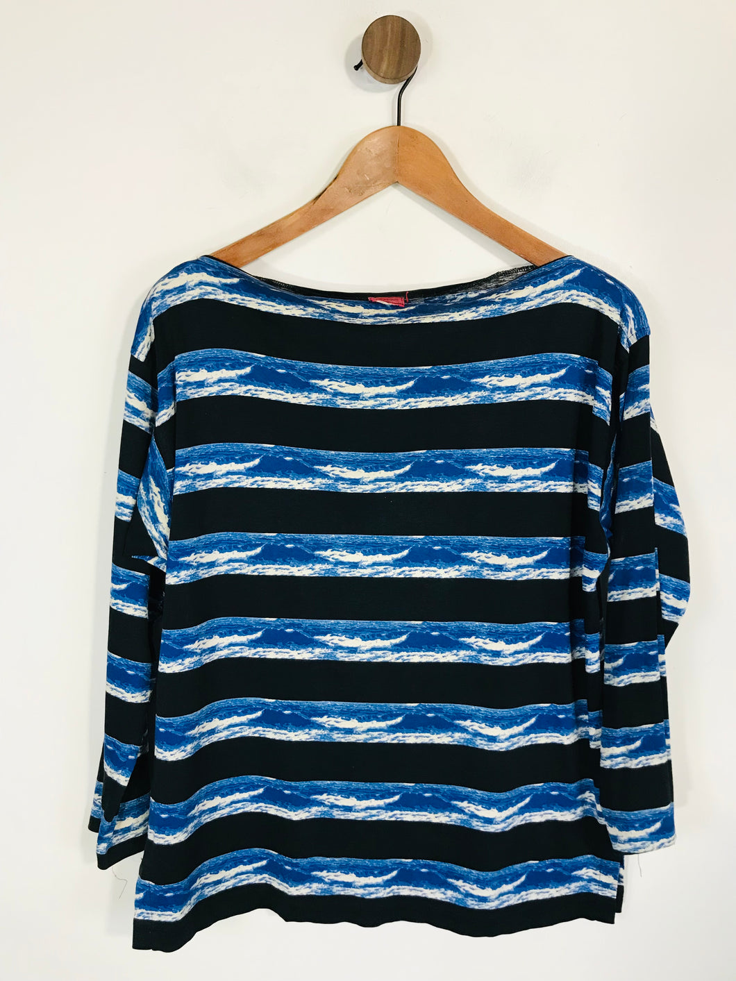 Kenzo Women's Striped T-Shirt | M UK10-12 | Black