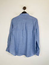 Load image into Gallery viewer, Massimo Dutti Women&#39;s Linen Button-Up Shirt | EU40 UK12 | Blue
