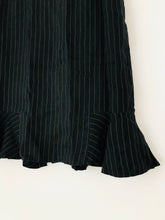 Load image into Gallery viewer, Jaeger Women’s Pinstripe Flared Hem Pencil Skirt | UK14 | Black

