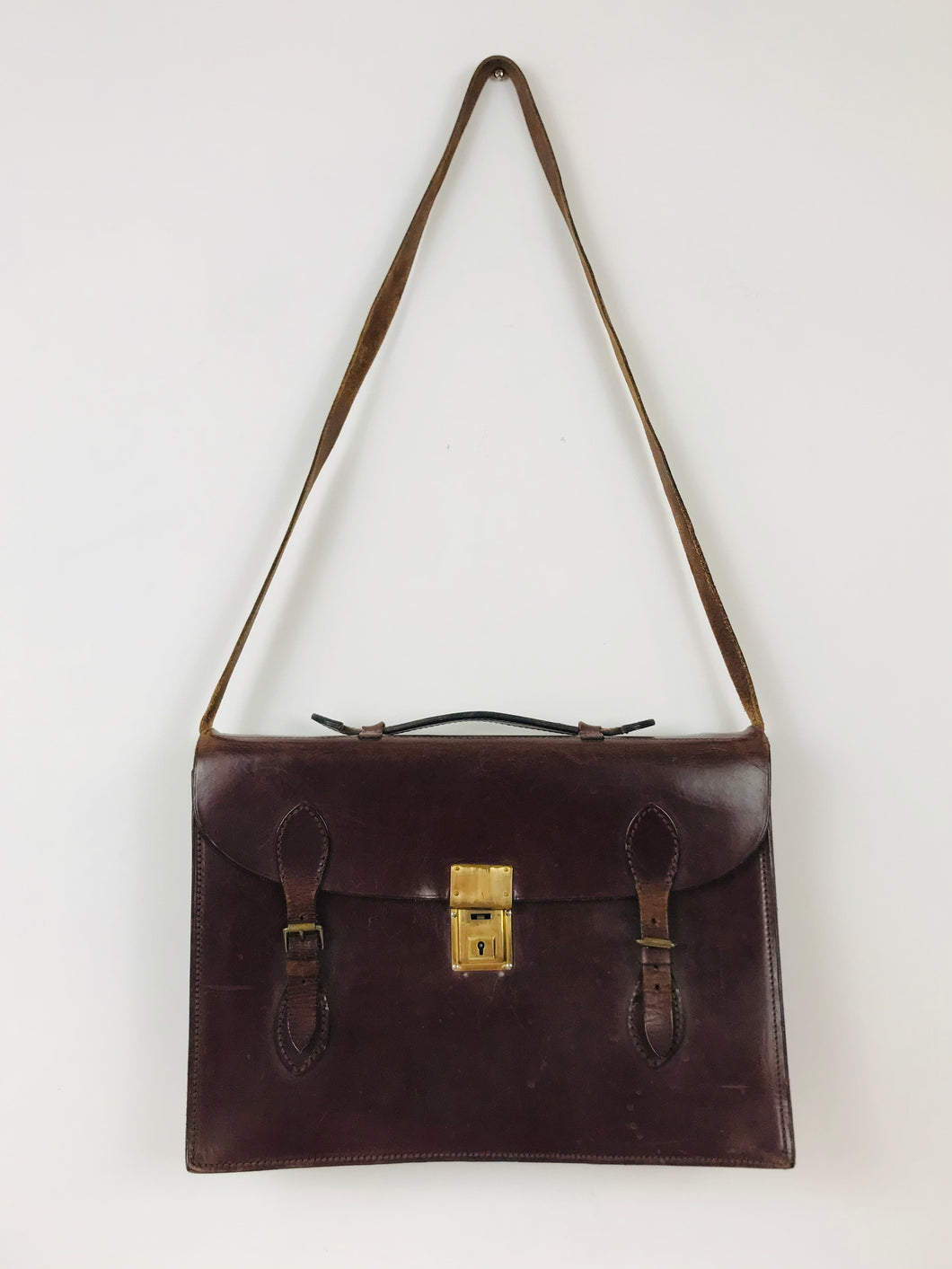 Ralph Lauren Vintage Satchel Messenger Bag | Medium | Brown