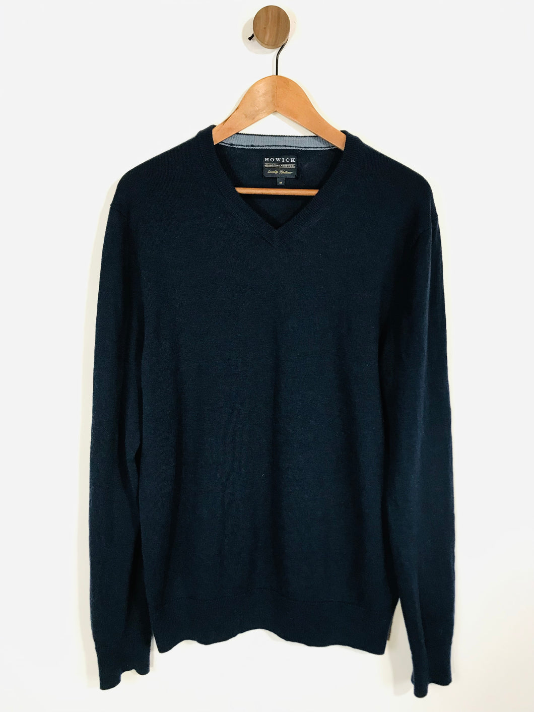 Howick Women's Wool V-Neck Jumper | M UK10-12 | Blue