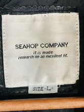 Load image into Gallery viewer, Seahop Company Men&#39;s Leather Vintage Military Jacket | L | Black
