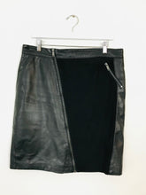 Load image into Gallery viewer, Mint Velvet Women’s Contrast Leather Pencil Skirt | UK14 | Black
