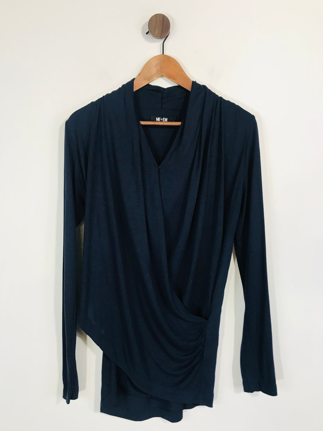 ME+EM Women's Long Sleeve Wrap Blouse | UK6 | Blue