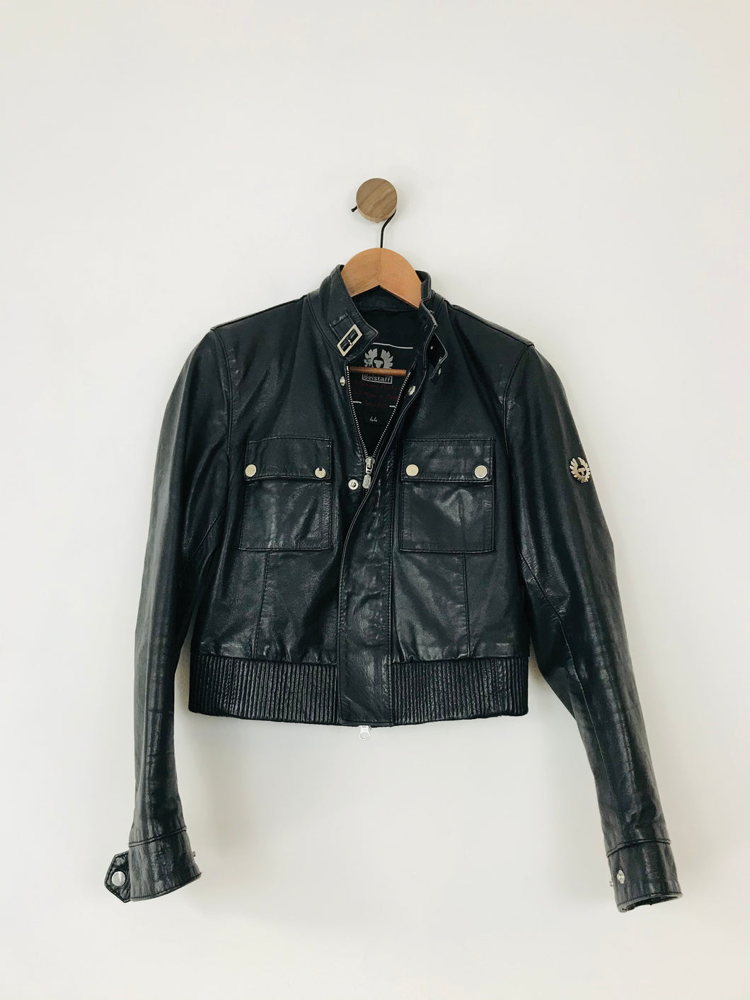 Belstaff Women’s Cropped Leather Biker Jacket | 44 UK12 | Black
