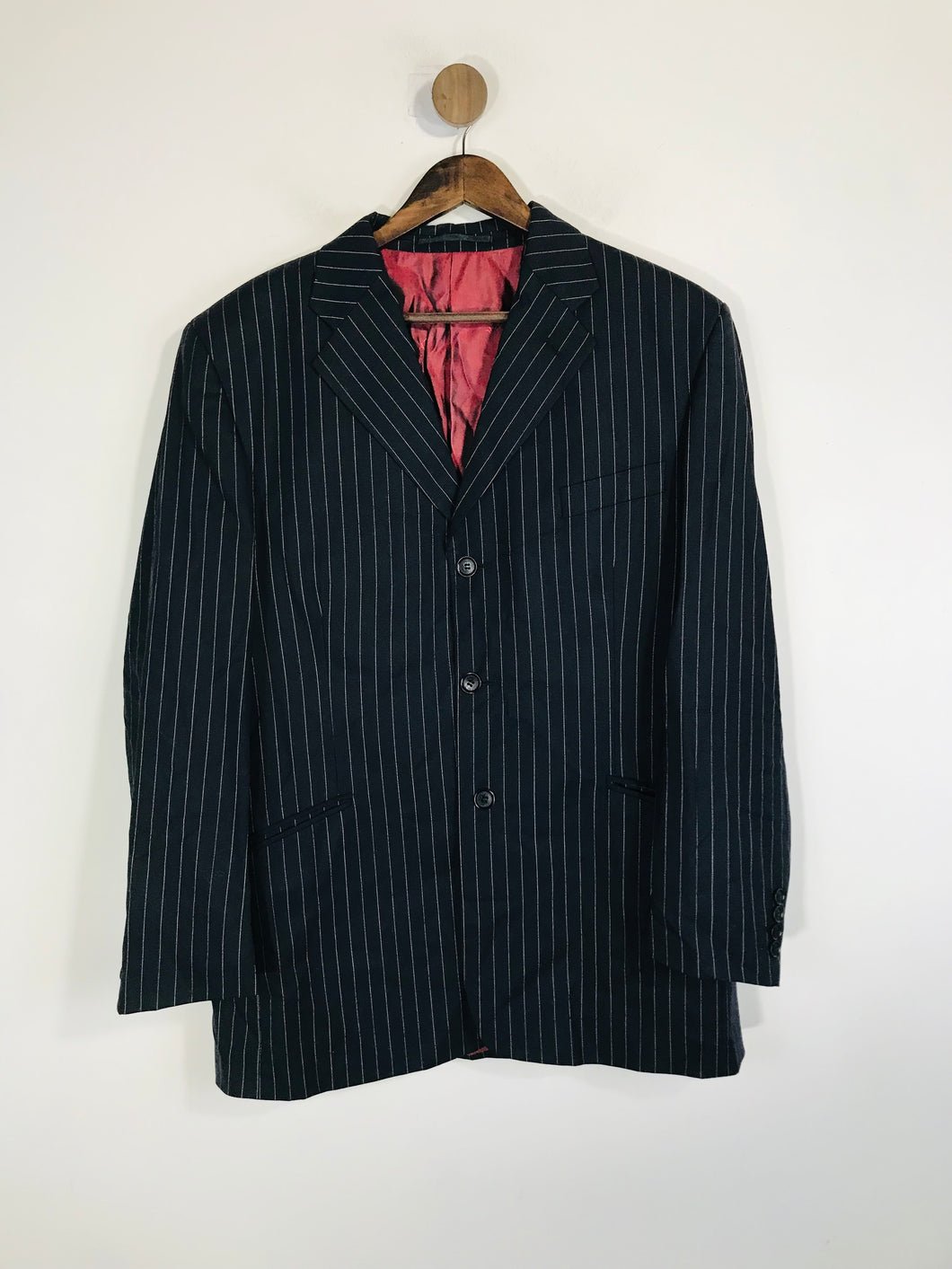 Blazer Men's Striped Smart Blazer Jacket | 42 R | Black