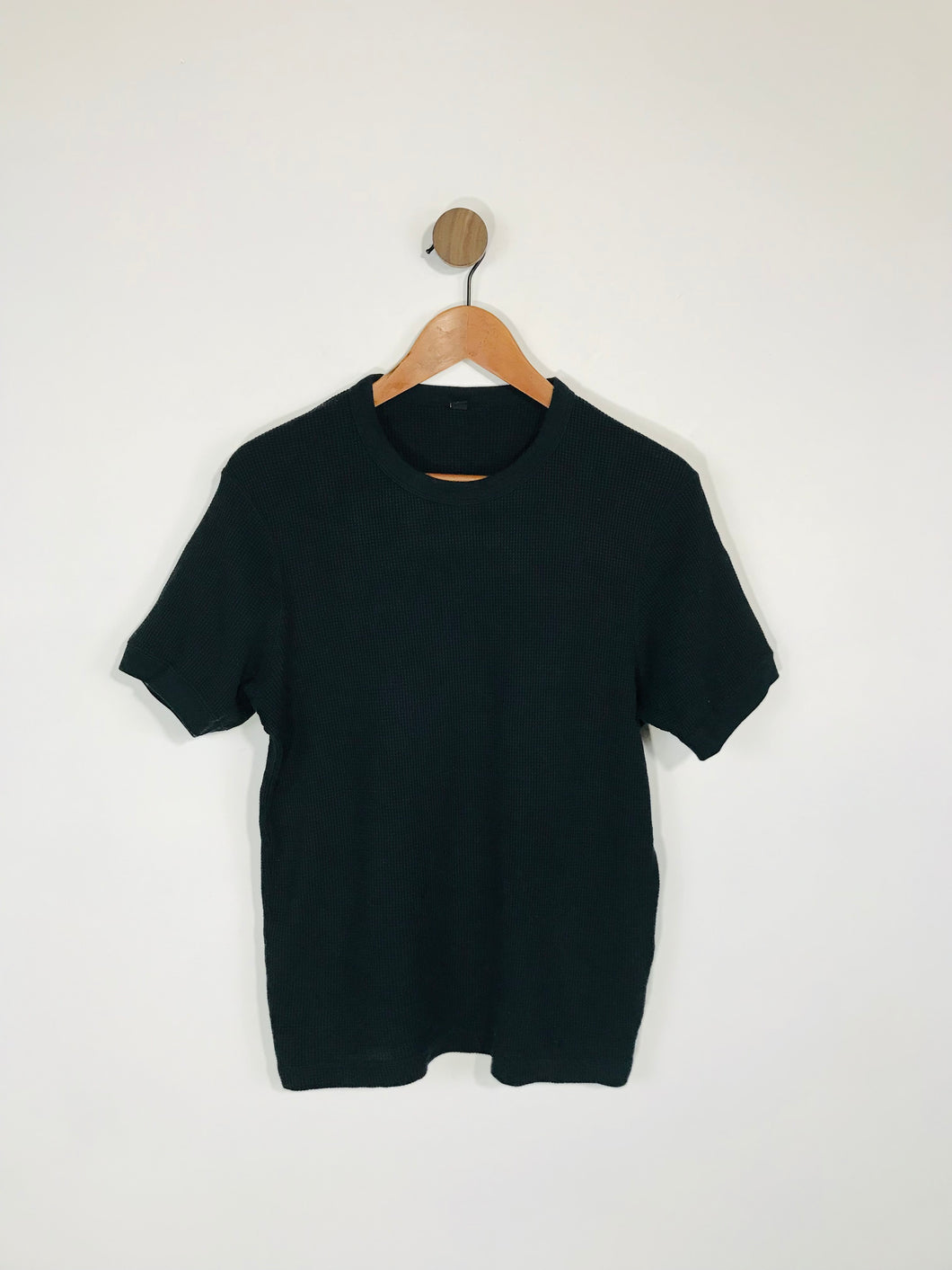 Uniqlo Men's Cotton Waffle T-Shirt | XS | Black