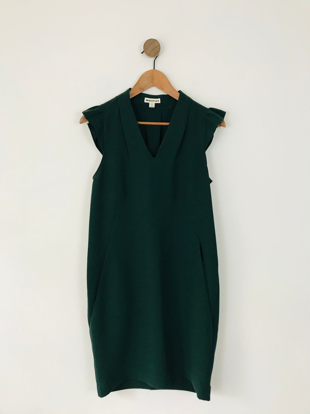 Whistles Women’s Ruffle Sleeve Shift Dress | UK8 | Green