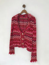 Load image into Gallery viewer, Caroline Biss Women&#39;s Striped Mixed Knit Cardigan | UK12 | Pink
