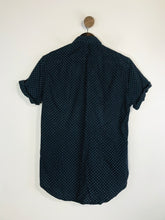 Load image into Gallery viewer, Zara Men&#39;s Polka Dot Short Sleeve Button-Up Shirt | M | Blue
