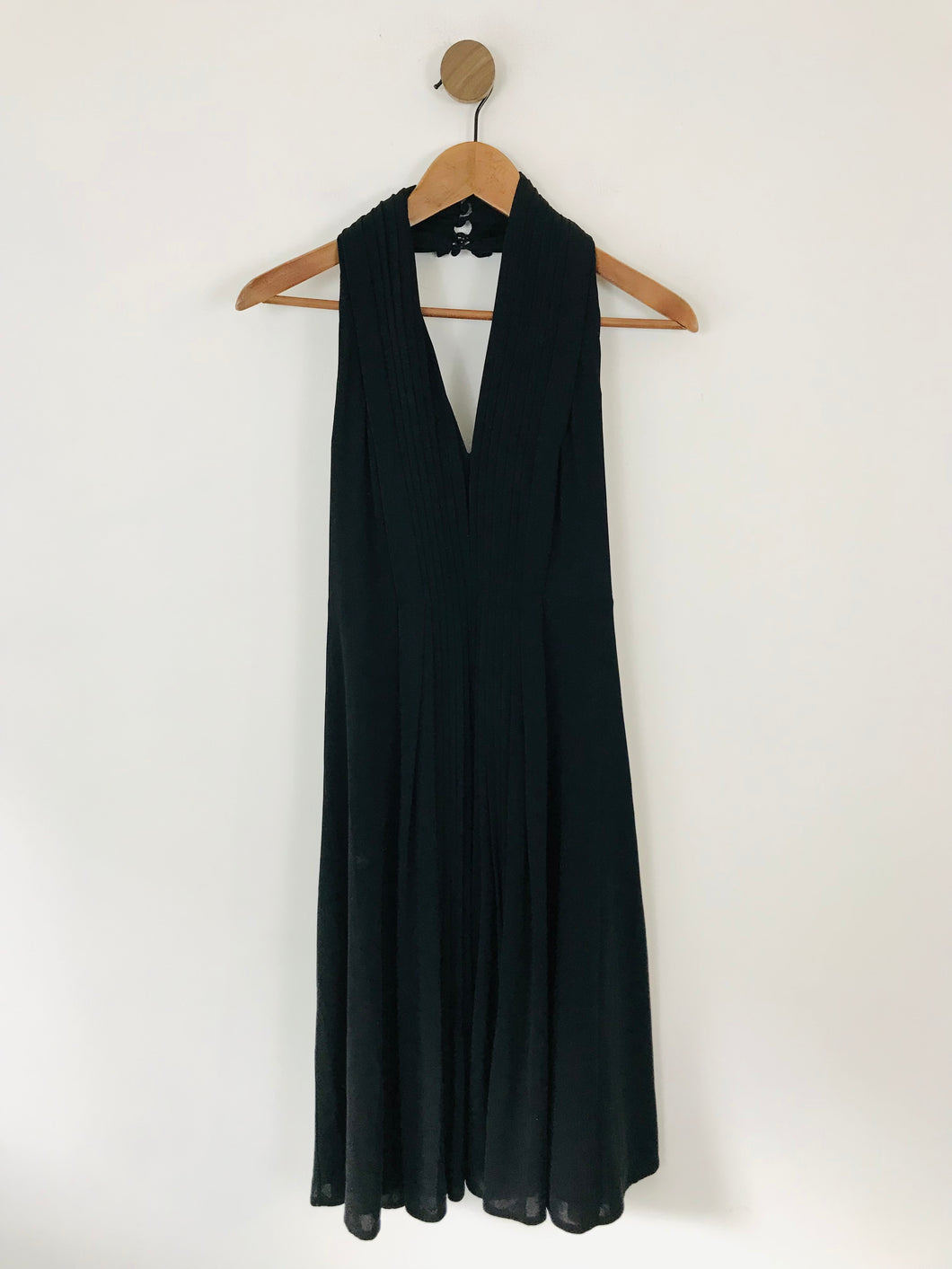 Coast Women's Pleated Halter Neck A-Line Dress | UK10 | Black