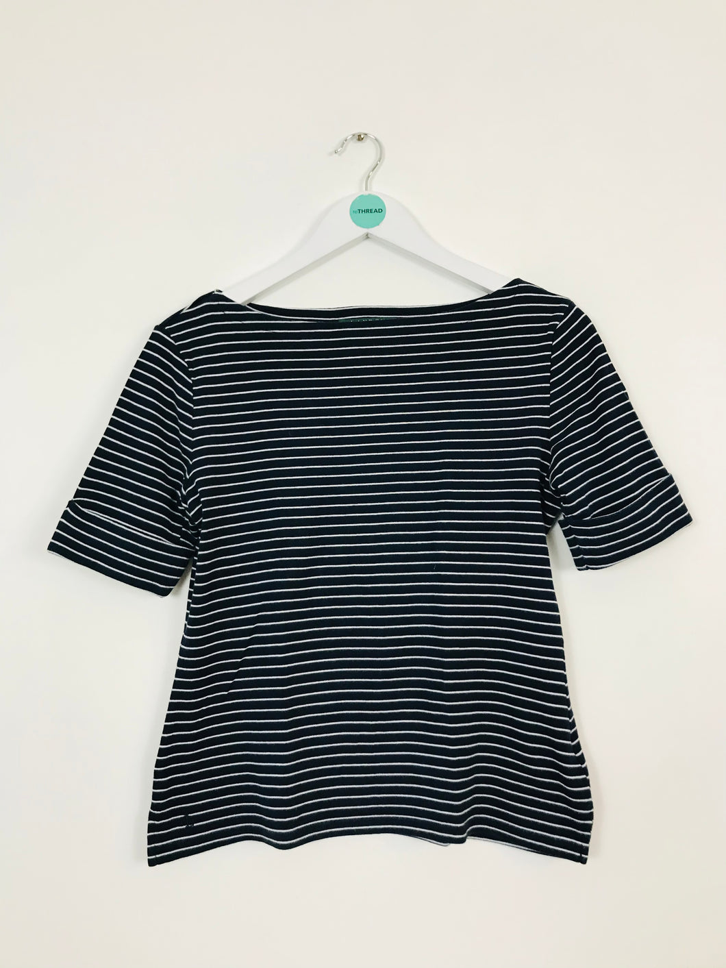 Lauren Ralph Lauren Striped T-Shirt | M UK10 | Blue