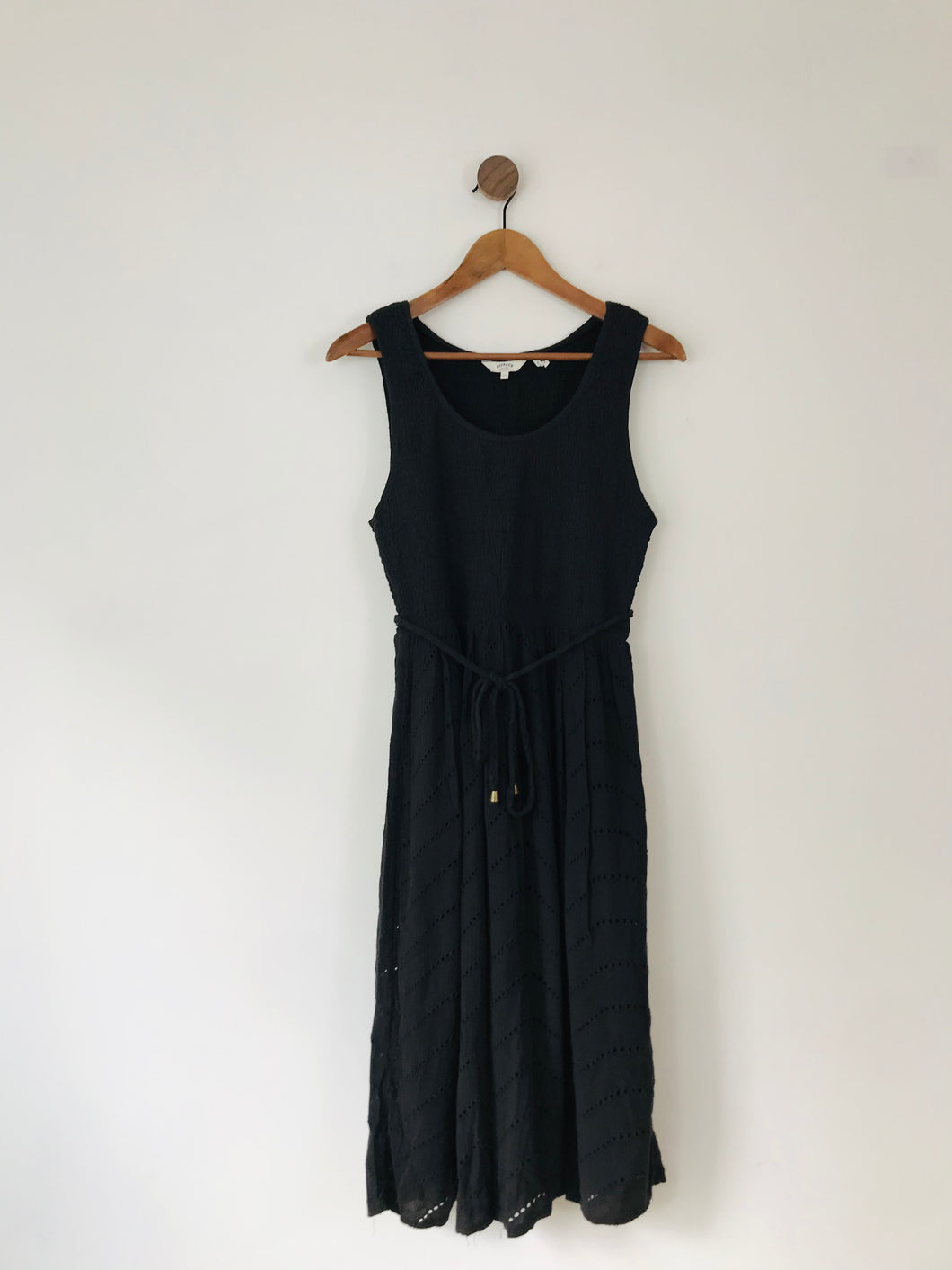 Fat Face Women’s Crochet A-Line Midi Dress | UK12 | Black