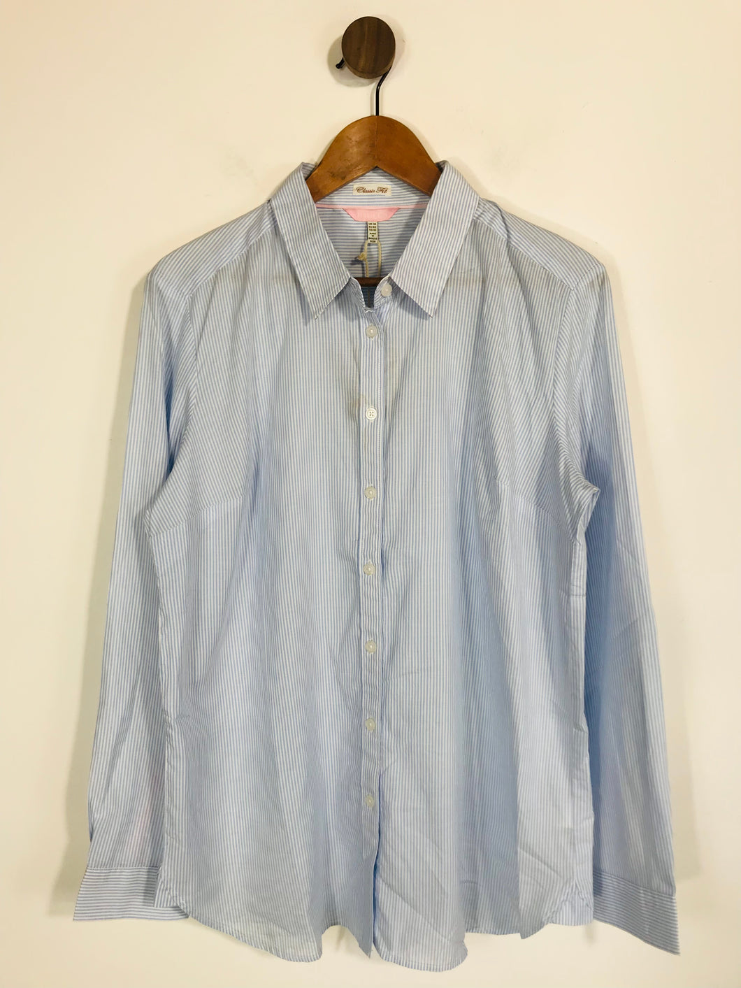 Joules Women's Cotton Striped Button-Up Shirt | UK14 | Blue