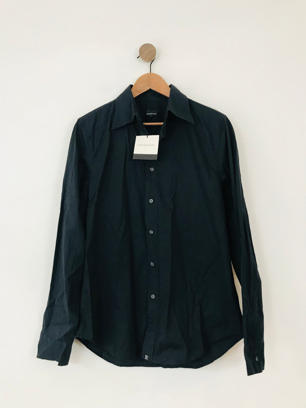 Calvin Klein Jeans Women’s Button-Up Shirt NWT | L UK14-16 | Navy Blue