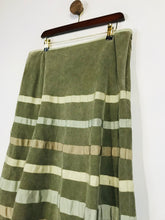 Load image into Gallery viewer, Monsoon Women&#39;s Cotton Striped A-Line Skirt | UK16 | Green
