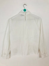 Load image into Gallery viewer, Mango Women’s High Neck Lace Pleated Blouse | M | White

