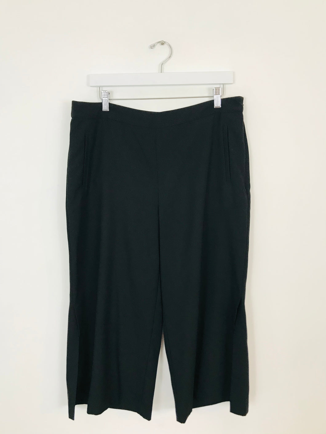 Oasis Women’s Wide Leg Culottes Cropped Trousers | UK14 | Black