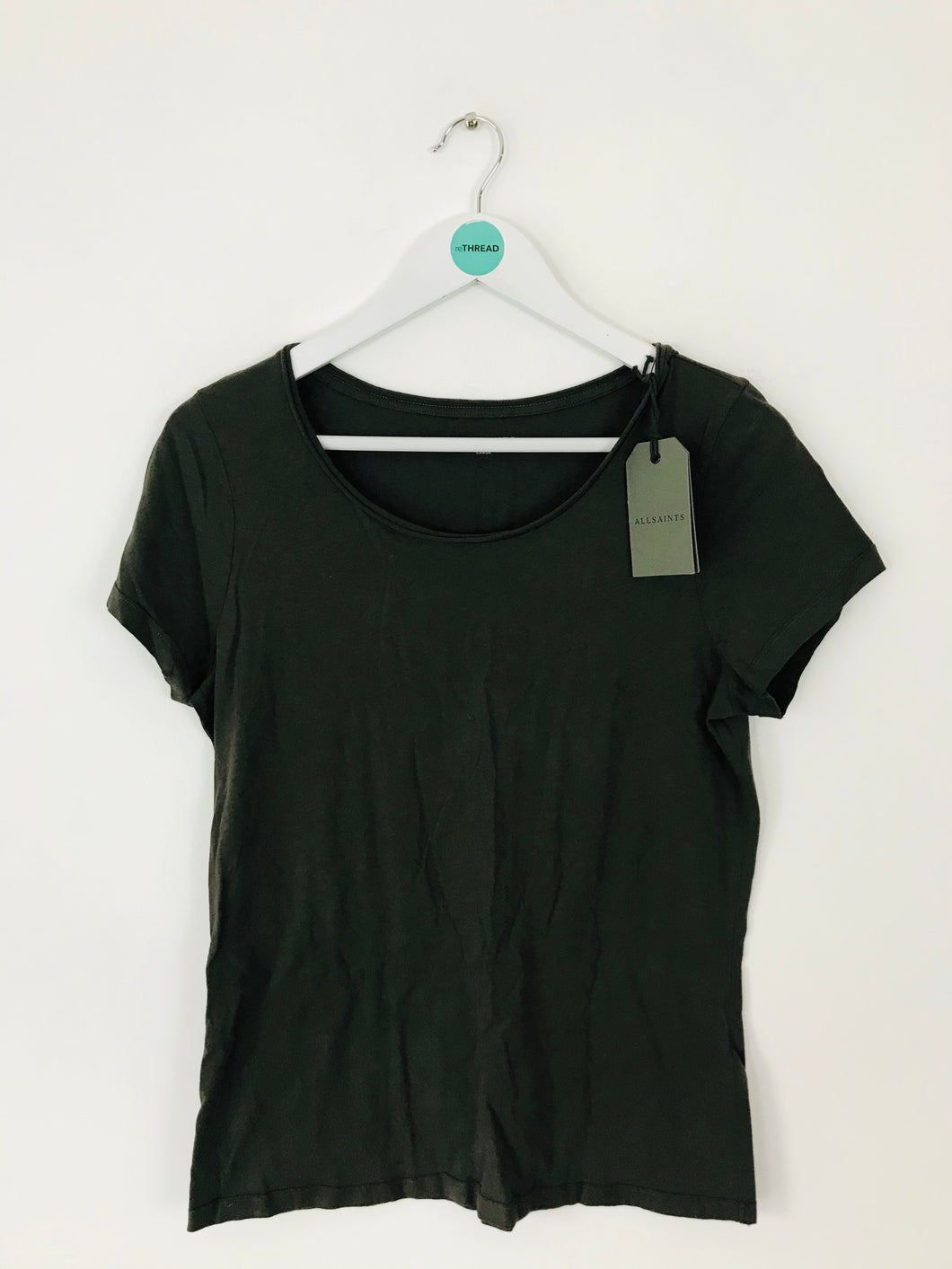 Allsaints Women’s Scoop Neck Fitted T-Shirt NWT | Large | Brown