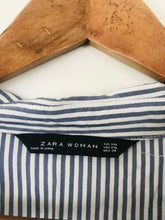 Load image into Gallery viewer, Zara Women&#39;s Striped Embroidered Button-Up Shirt | XXL UK18 | Blue
