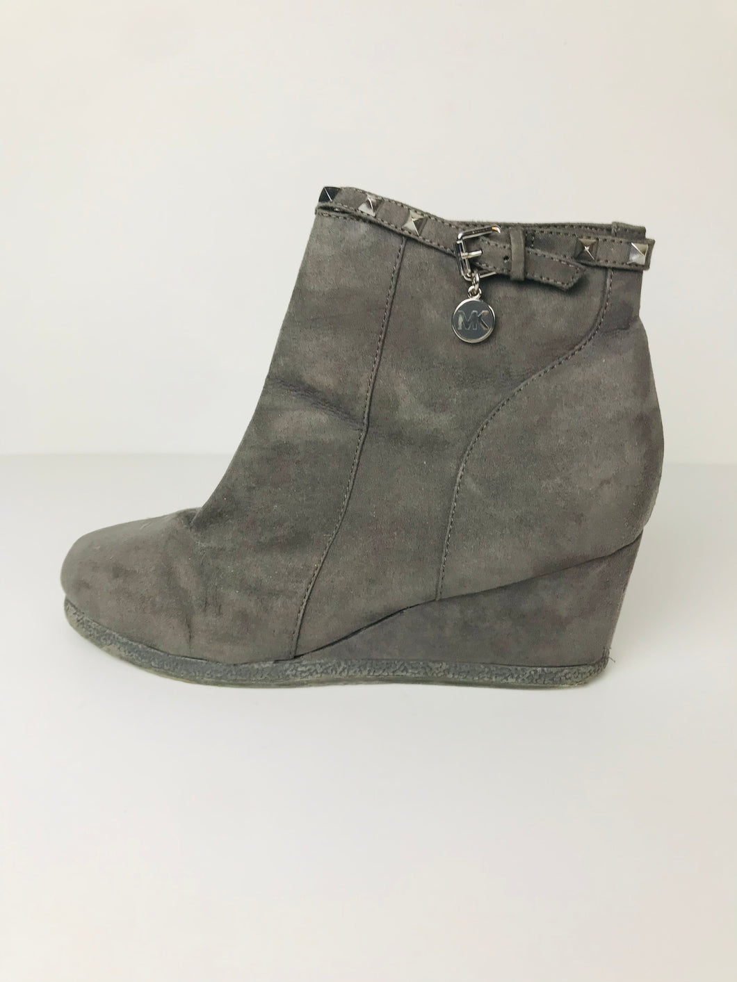 Michael Kors Women's Suede Leather Wedge Boots | UK4 | Grey
