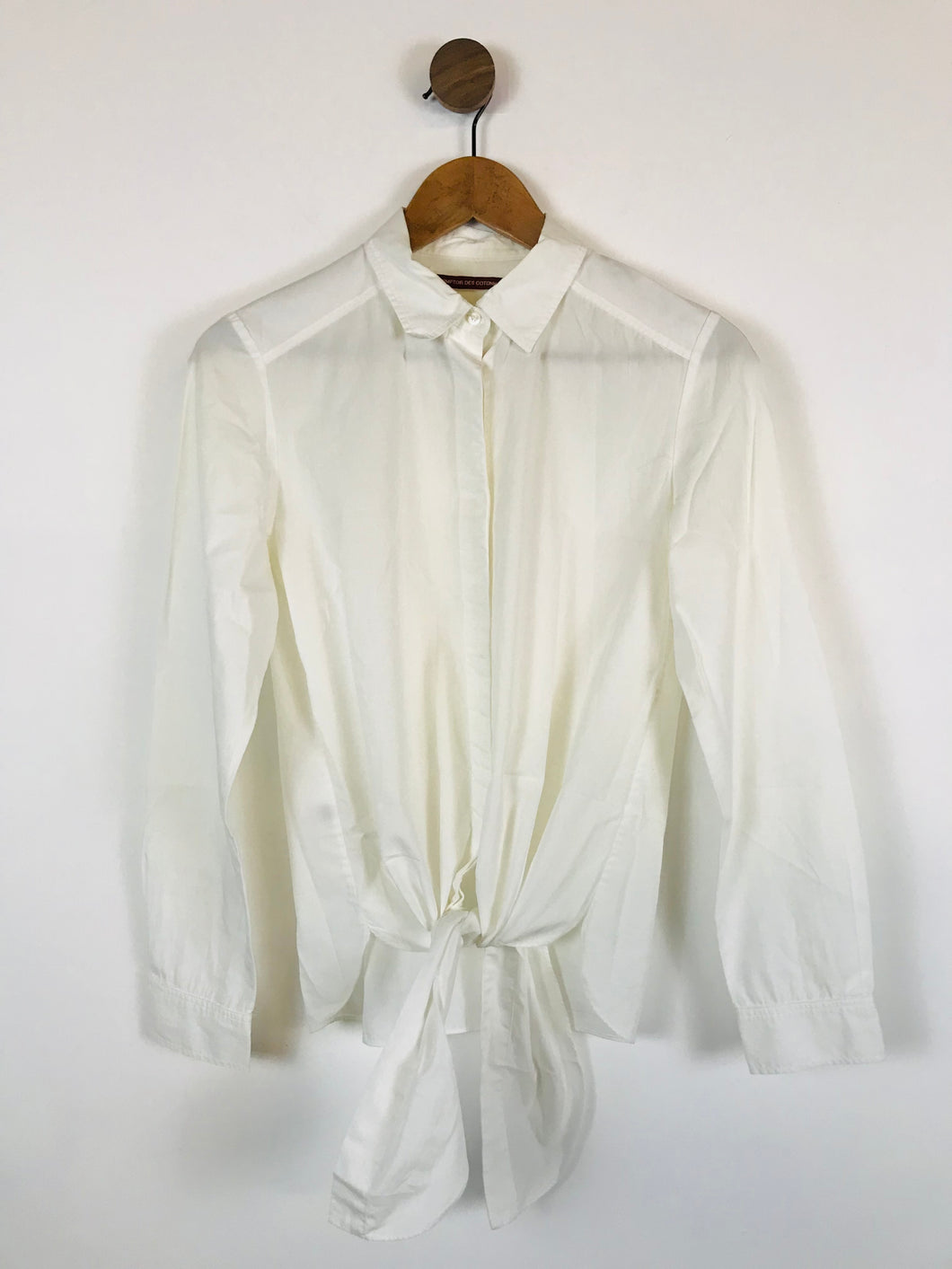 Comptoir Des Cotonniers Women's Tie Waist Long Sleeve Button-Up Shirt | 38 UK10 | White