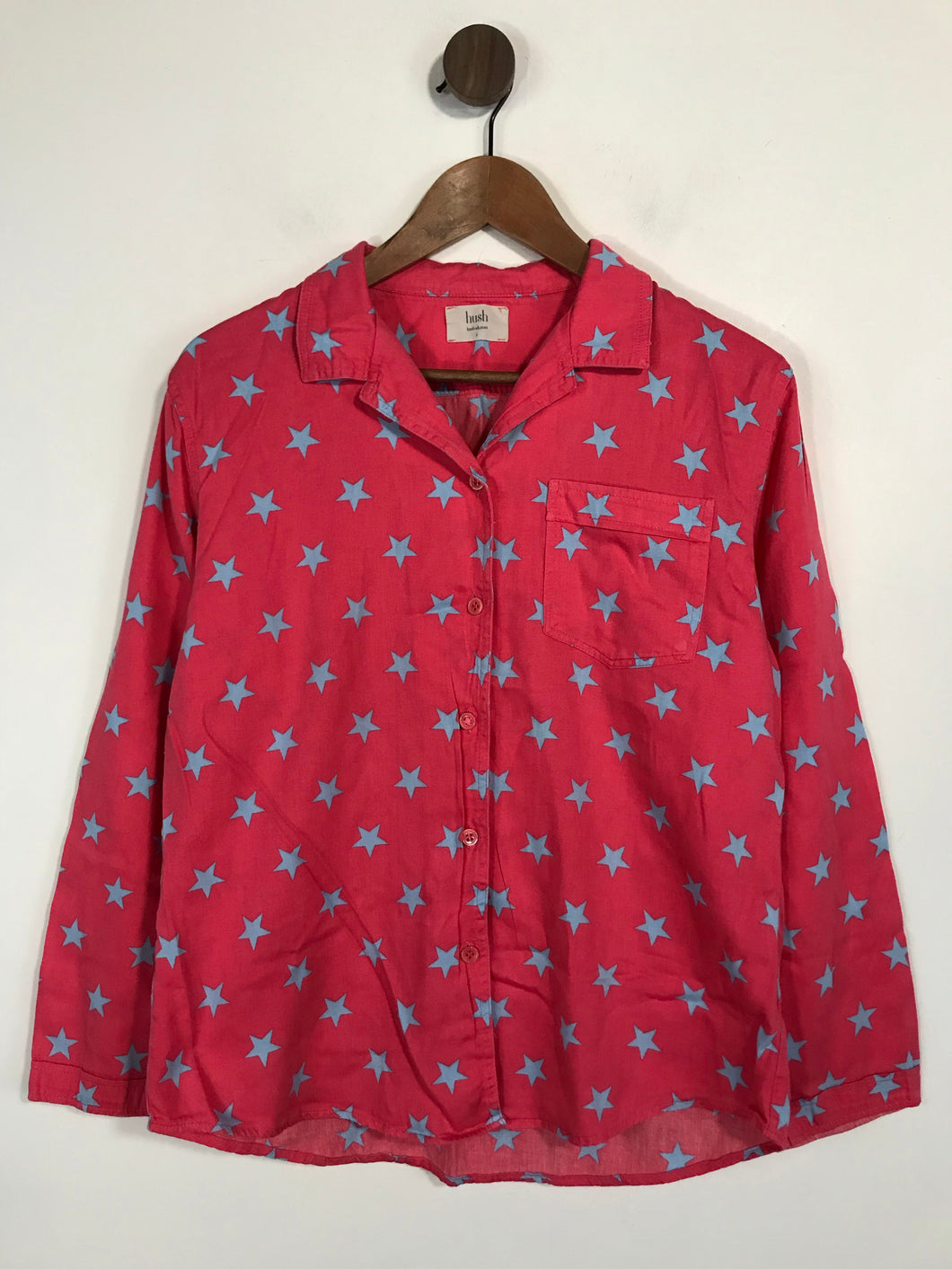 Hush Women's Sleep Lounge Button-Up Shirt | S UK8 | Pink