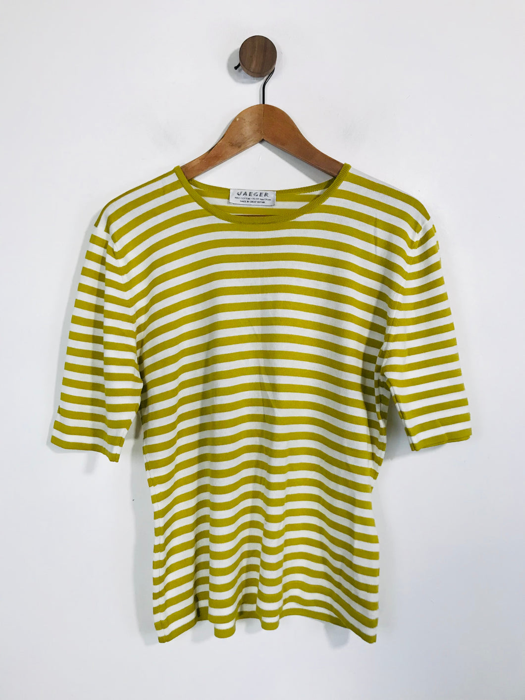 Jaeger Women's Cotton Striped T-Shirt | 36in | Yellow
