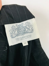 Load image into Gallery viewer, Seamstress of Bloomsbury Women&#39;s Pinstripe Wide Leg Trousers | UK12 | Black
