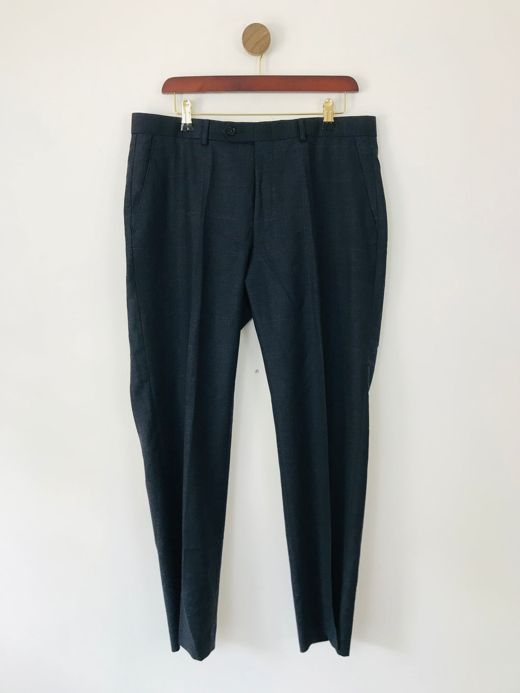 Ralph Lauren Men's Wool Check Suit Trousers | M | Blue