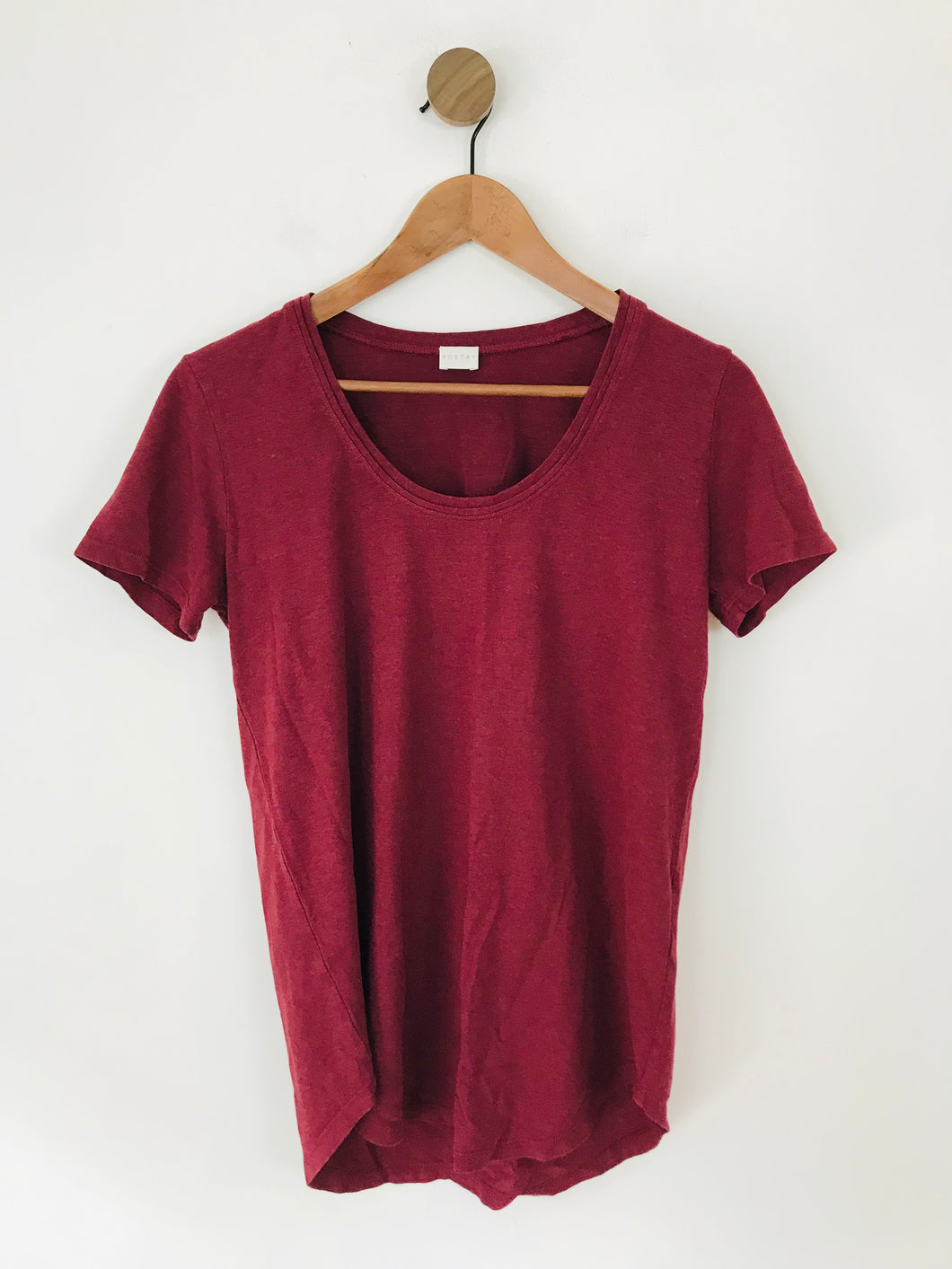 Poetry Women's Hemp Curved Hem T-Shirt | UK10 | Red