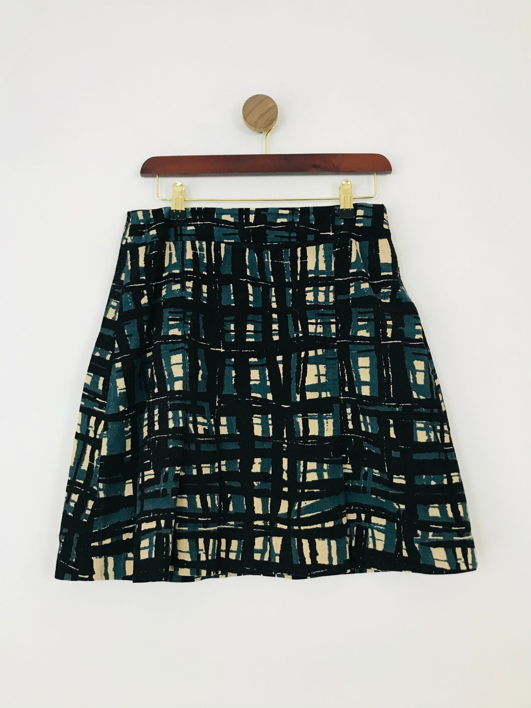 Hobbs Women's Pleated Corduroy A-Line Skirt | UK10 | Multicolour