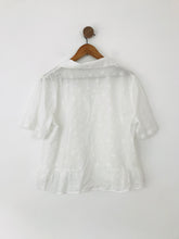 Load image into Gallery viewer, Zara Women&#39;s Embroidered Button Up Blouse | L UK14 | White

