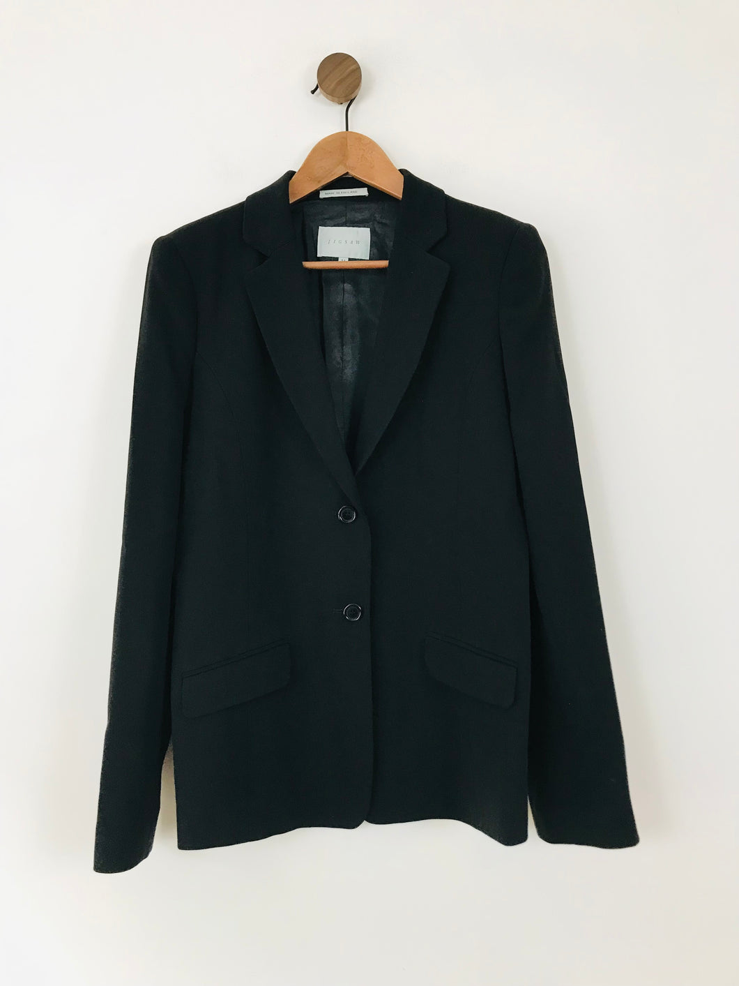 Jigsaw Women's Wool Blend Blazer Jacket | UK14 | Black