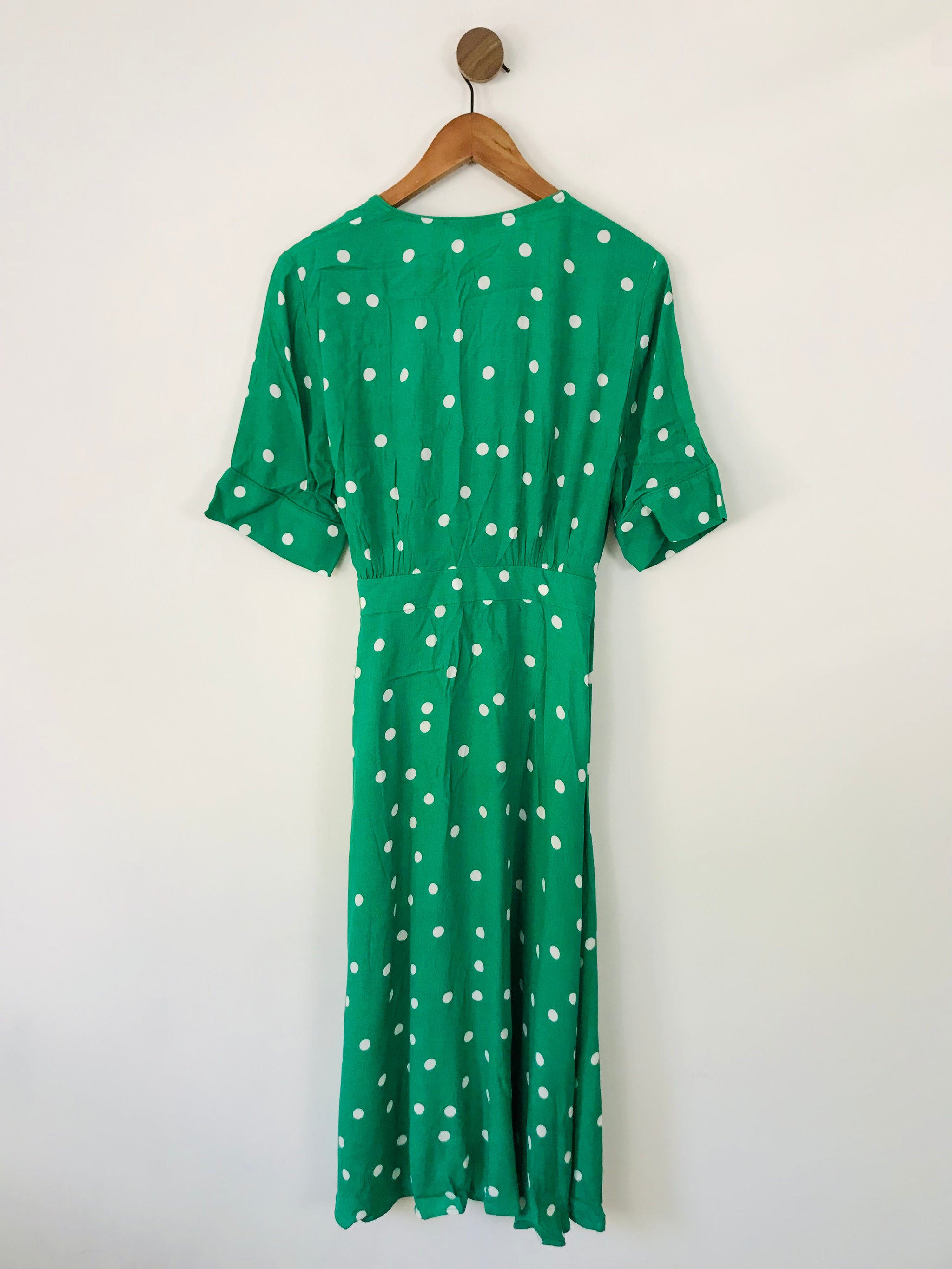 and other stories green polka dot dress & OTHER STORIES Polka Dot Wrap Green V-neck Mini Dress Sz 0