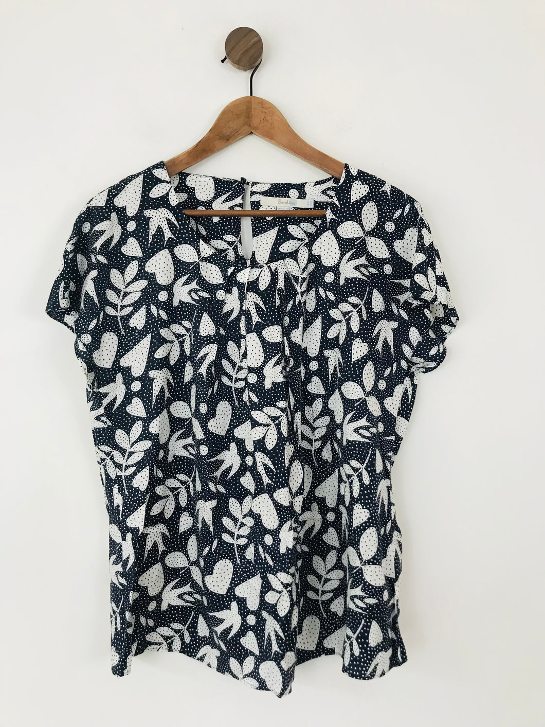 Boden Women's Silk Blend Floral Bird Blouse | UK16 | Black