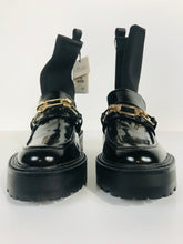 Load image into Gallery viewer, Zara Women&#39;s Platform Ankle Sock Loafers NWT | UK6 EU39 | Black
