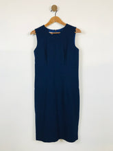 Load image into Gallery viewer, Gail Hoppen Women&#39;s Wool Sleeveless A-Line Dress | UK10 | Blue
