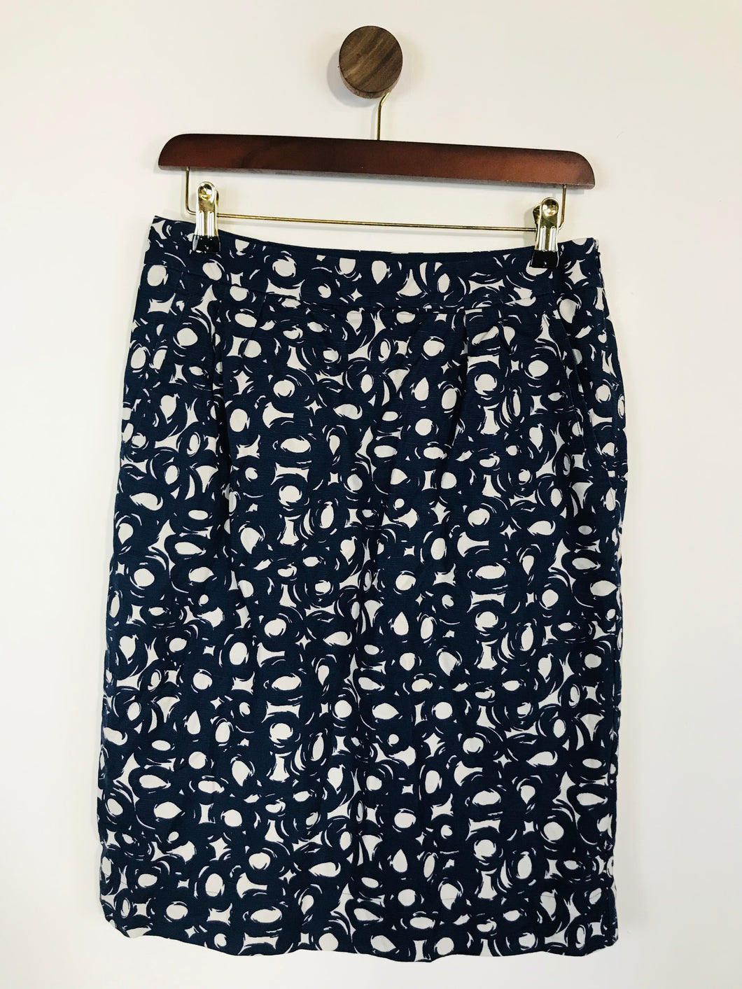 Boden Women's Abstract Dot Pencil Skirt | UK10 | Blue