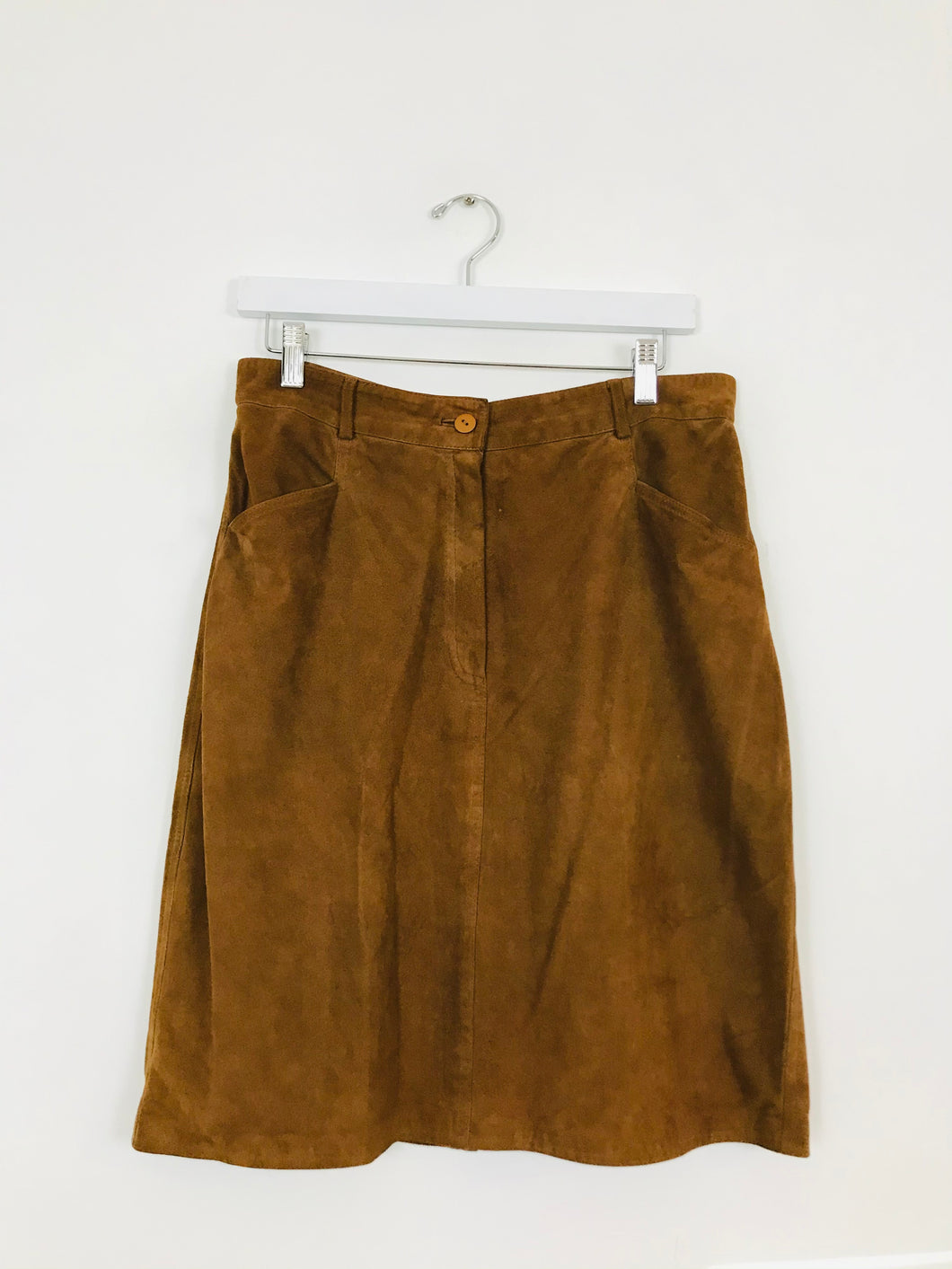 Mikko Women’s Suede Leather Pencil Skirt | 42 UK14 | Brown