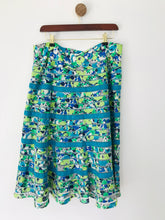 Load image into Gallery viewer, Monsoon Women&#39;s Floral Striped Midi Skirt | UK16 | Blue
