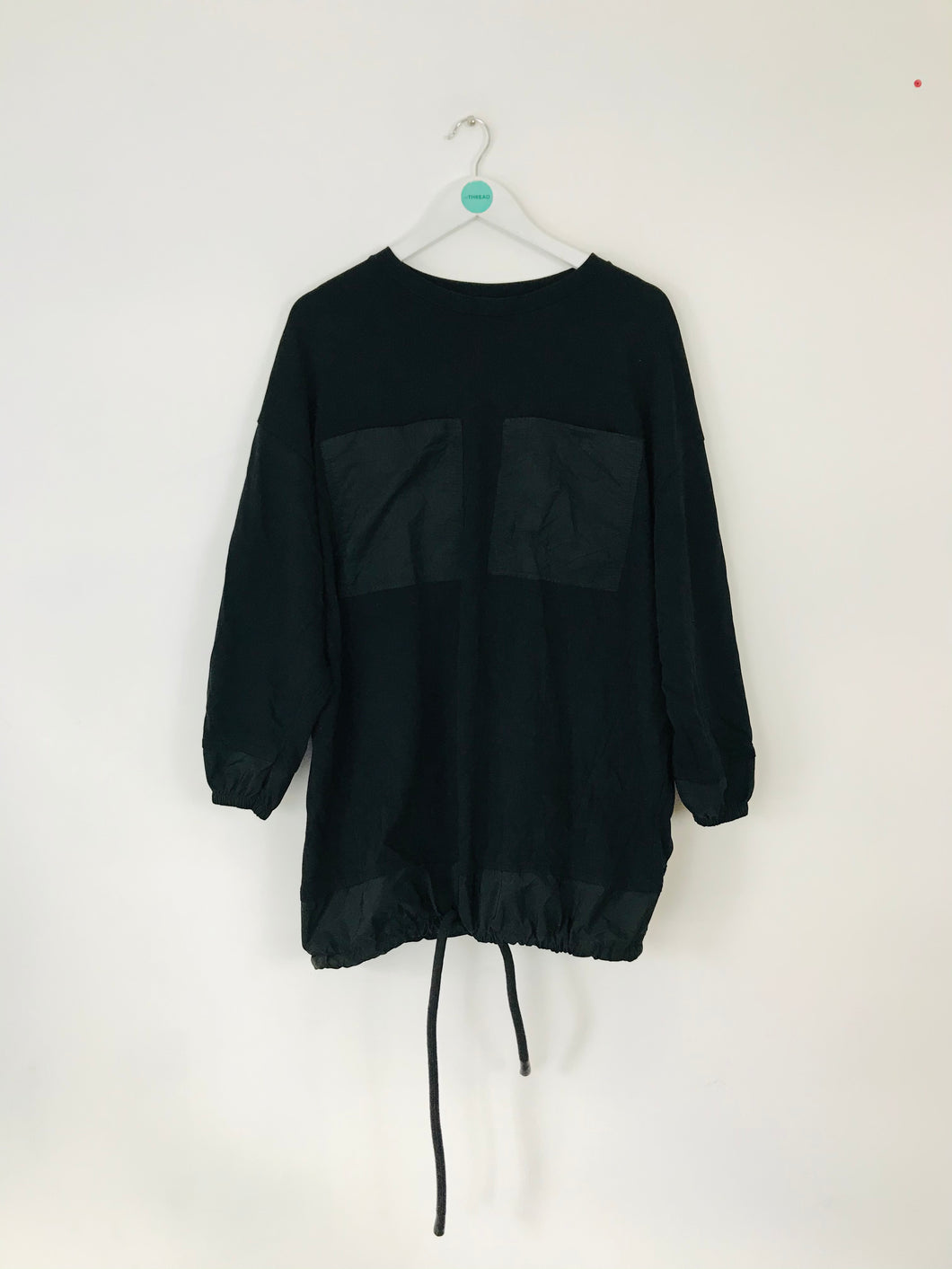 Zara Women’s Oversized Drawstring Jumper Dress | S UK8 | Black