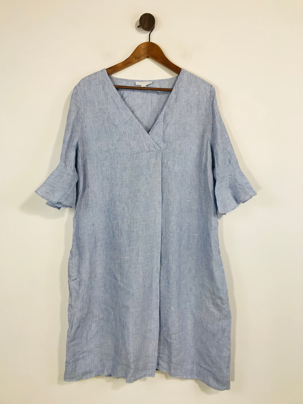 The White Company Women's Linen Wrap Dress | UK14 | Blue