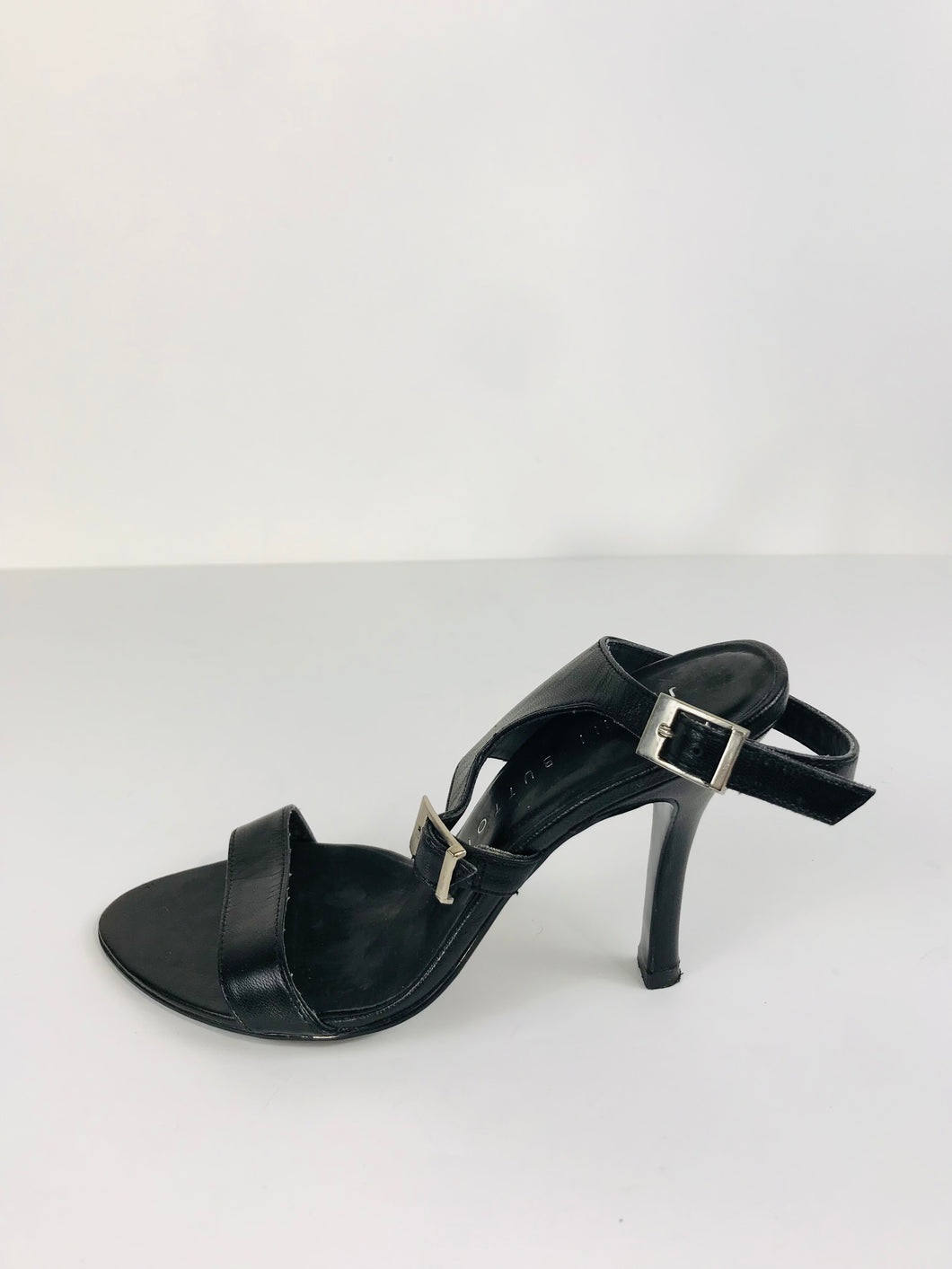 Jenni Button Women's Leather Heels | UK3 | Black
